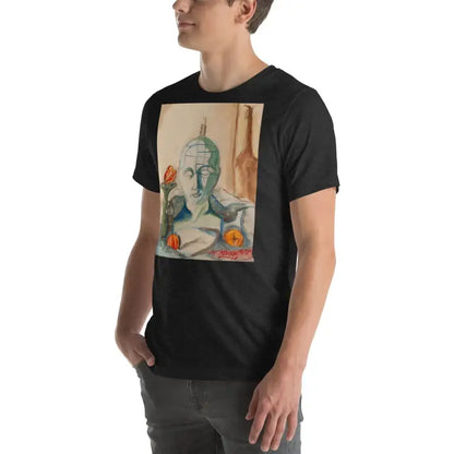 Black Phrenology Unisex pre-shrunk T-shirt by Matthew Dye featuring artistic still life print