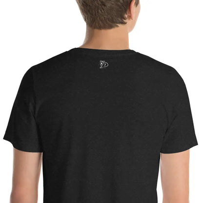 Black Phrenology unisex pre-shrunk t-shirt featuring a small logo on the upper back