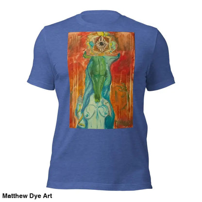 Blue The Priestess Unisex Cotton Jersey T-Shirt featuring abstract feminine power art