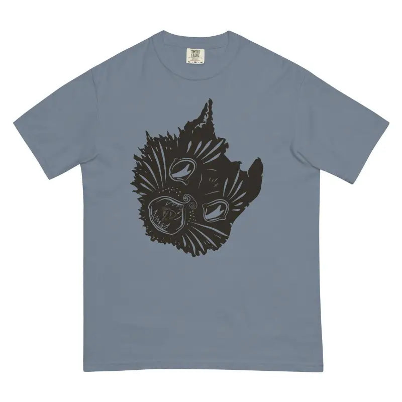 Grey t-shirt featuring a black cat face design, part of Enchanted Shadows of Fall collection