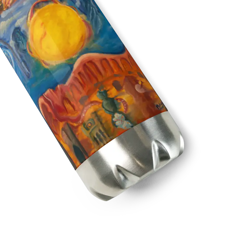 Decorative drink can with desert landscape on Cosmic Serenity Stainless Steel Tumbler