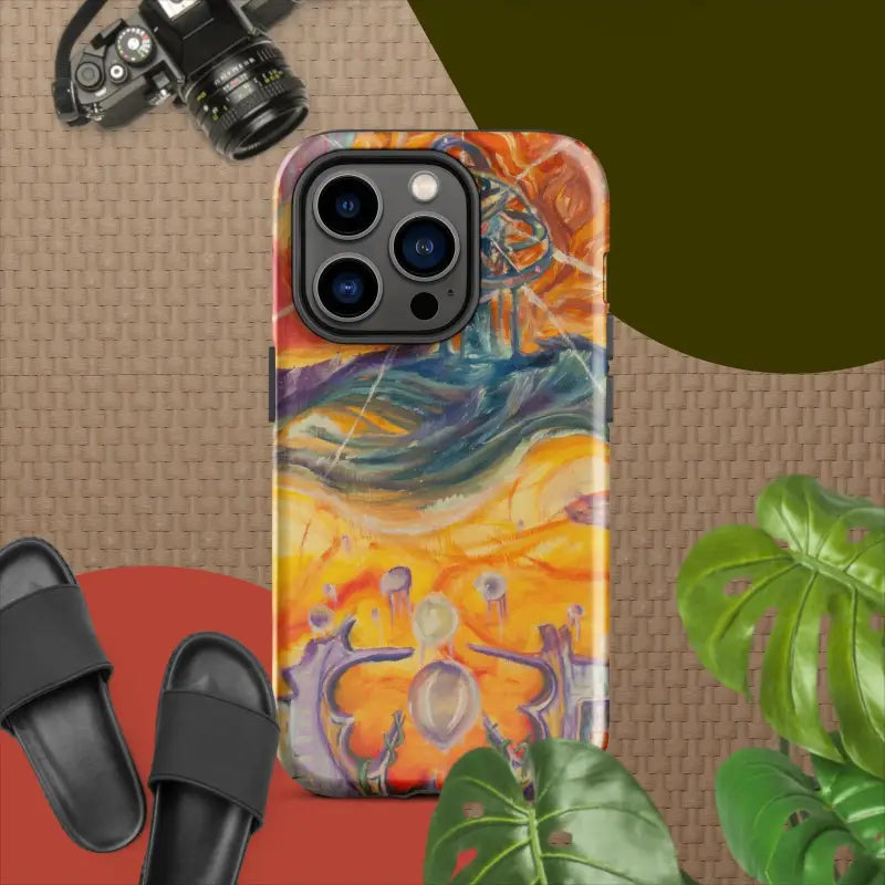 Colorful tough case featuring swirling patterns by Matthew Dye to embrace cosmic beauty