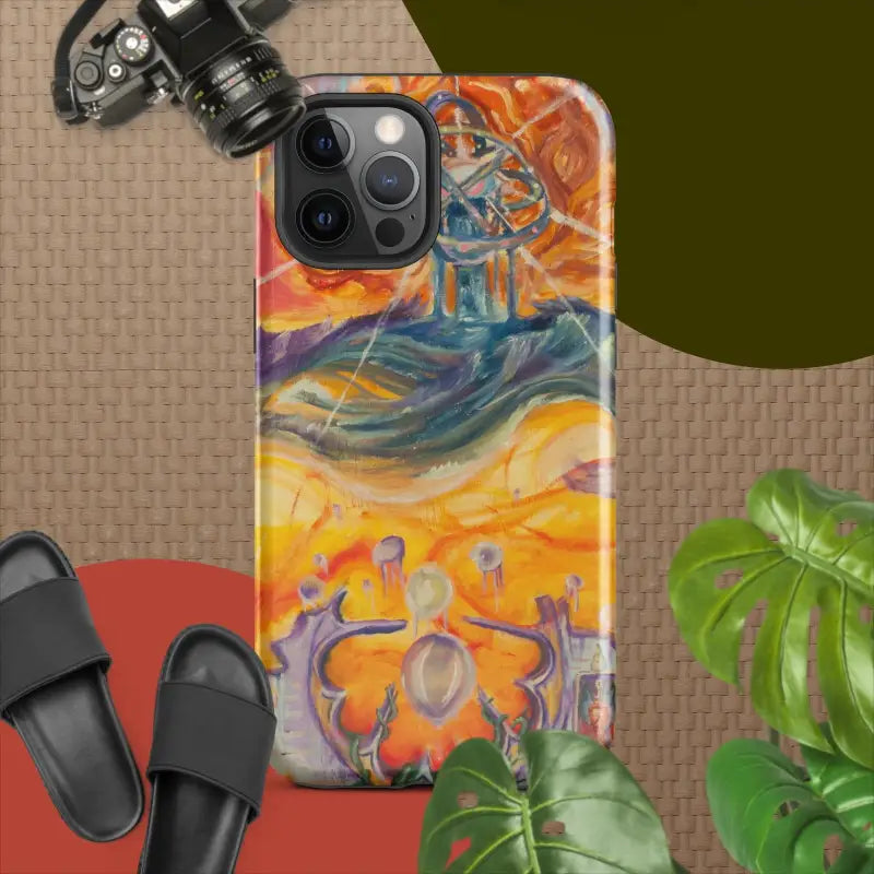 IPhone case featuring Matthew Dye’s Embrace Cosmic Beauty vibrant abstract design