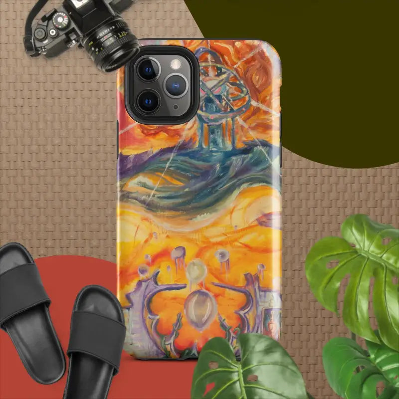 Colorful tough case by Matthew Dye featuring abstract dancers under a cosmic sky