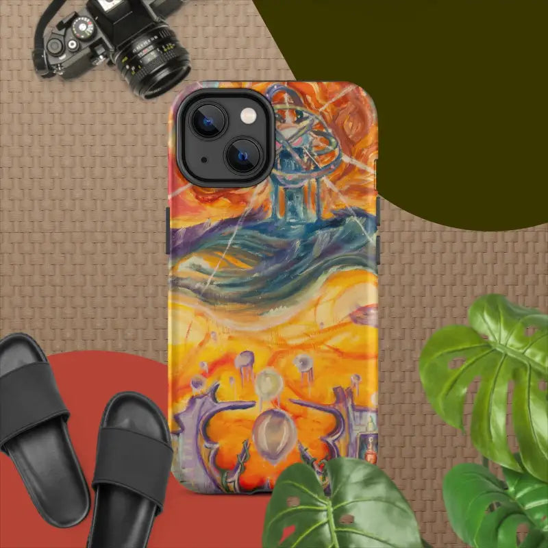 Colorful tough case featuring abstract floral designs by Matthew Dye, embracing cosmic beauty