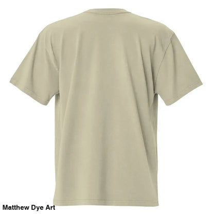 Khaki short-sleeve oversized faded t-shirt, inspired by Zombie Cinema and horror nostalgia