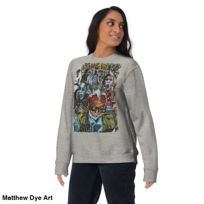 Gray cotton graphic sweatshirt named Dead Will Rise, a unique Romero tribute design