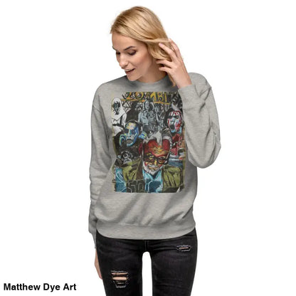 Gray cotton sweatshirt featuring unique wrestling-themed graphic from Romero tribute