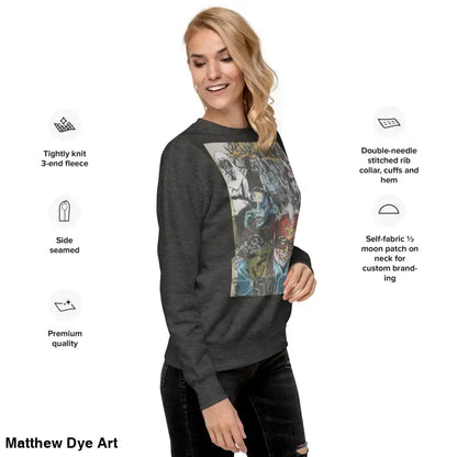 Gray cotton sweatshirt featuring a unique graphic print for Romero tribute fans