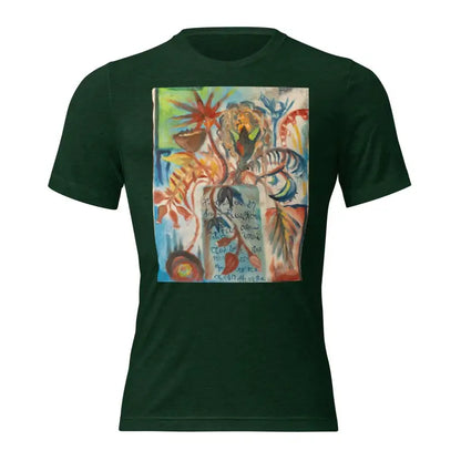 Dark green Voynich oil painting unisex tee harmoniously marries contemporary art