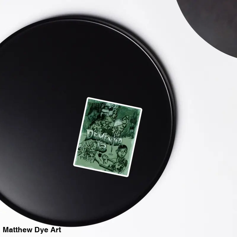 Black vinyl record featuring a green-tinted photo from classic cult horror film Dementia 13