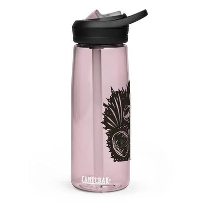 Pink CamelBak water bottle with black floral design, ideal for Kitty Head sports hydration