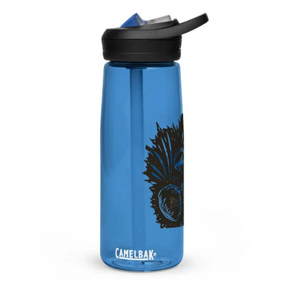 Blue CamelBak water bottle with black graphic design in Eerie Elegance collection