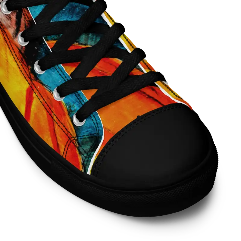 Colorful Cosmic High Top Canvas Shoes with Striking Jack-o’-Lantern Design for men UK Europe