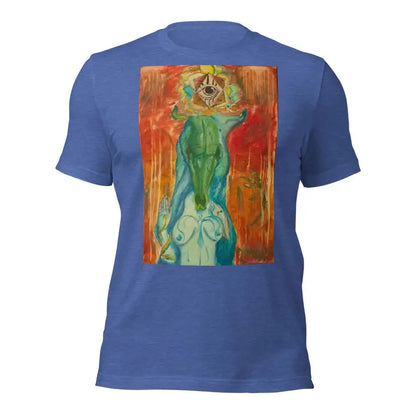 Blue Priestess Unisex Jersey in ring-spun cotton with vibrant abstract watercolor print