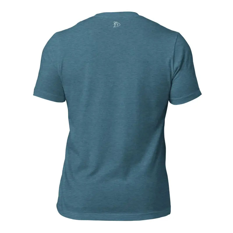 Teal crew neck t-shirt back view, Embrace Strength Priestess Unisex Jersey, ring-spun cotton