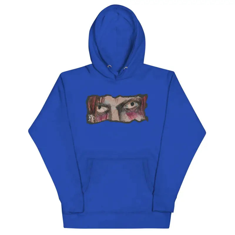 Royal blue hoodie with a cool design and pouch pocket, the softest hoodie available