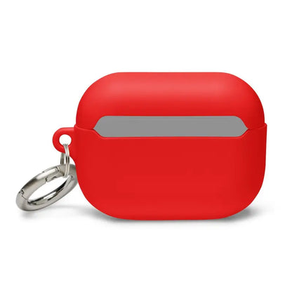 Red AirPods Pro case with keyring attachment for Kitty Head Rubber Case in Blue