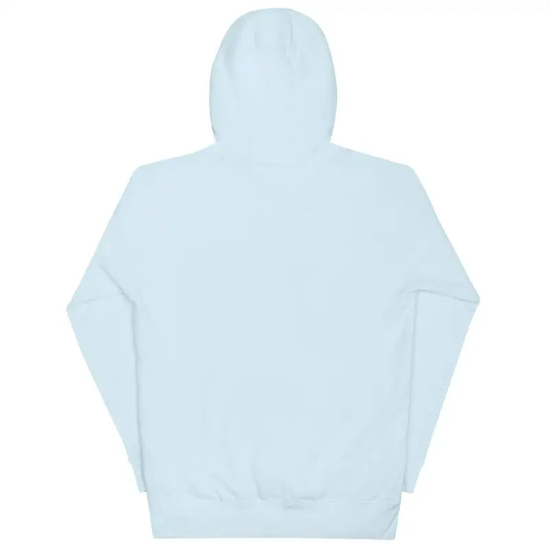 Light blue hooded sweatshirt back view from Enchanted Treat Smiles Unisex Hoodie