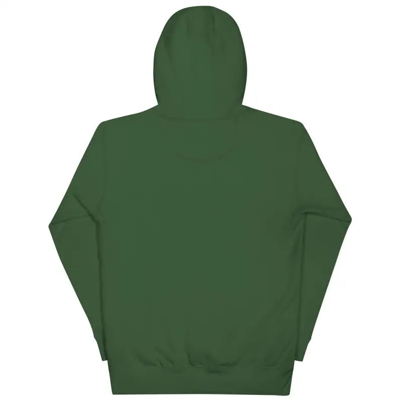 Forest green hooded sweatshirt back view, part of the Treat Smiles Unisex collection