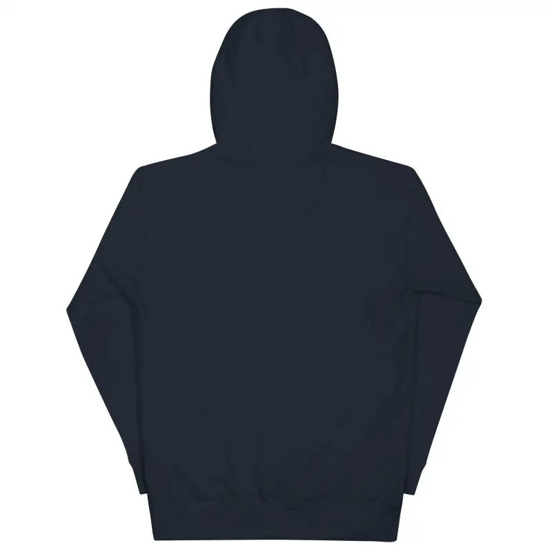 Navy blue back view of Enchanted Treat Smiles Unisex Hoodie for seasonal spirit events