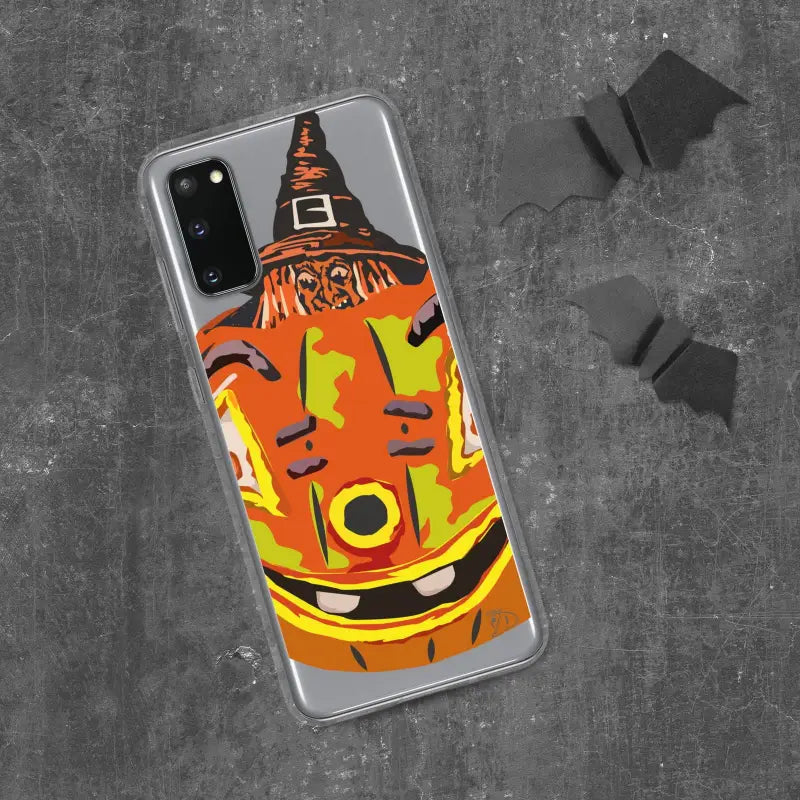 Enchanting Pumpkin Witch Clear Case for Samsung Galaxy featuring Halloween pumpkin witch design