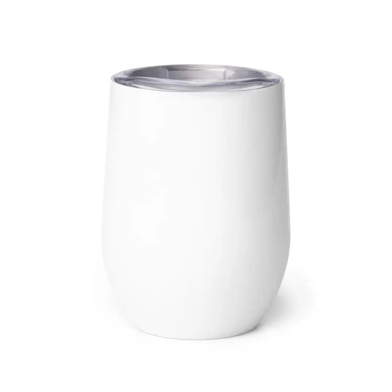 White insulated vampires wine tumbler with metallic rim for Halloween revelry