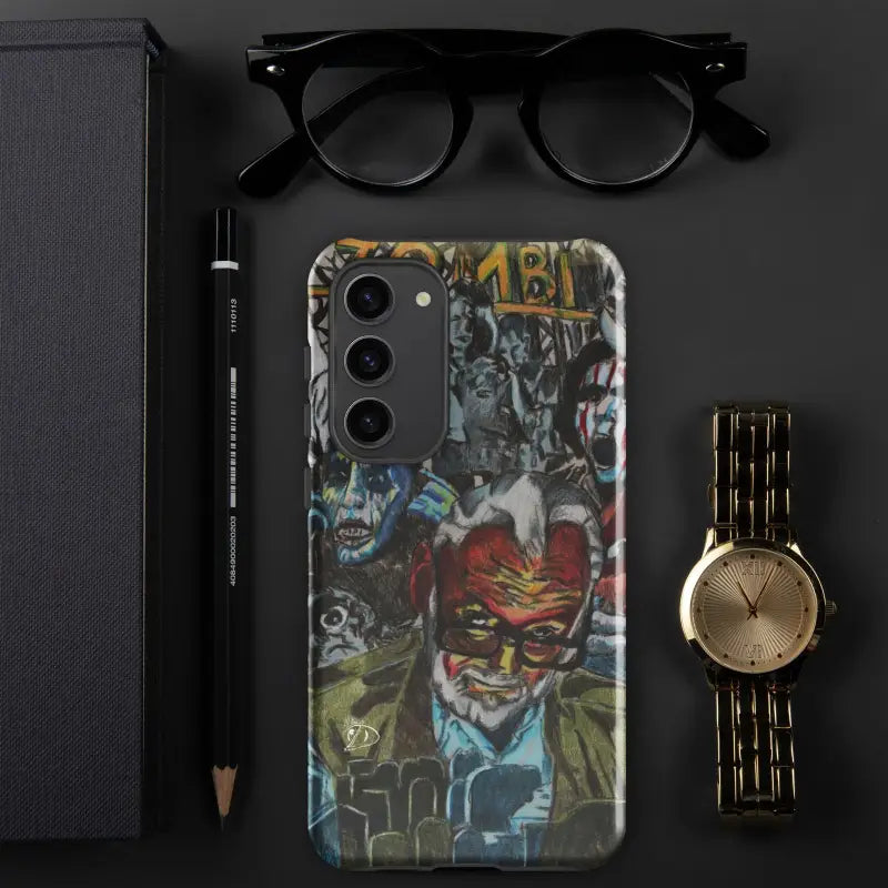 Colorful graffiti design on Eternal Vigilance tough phone case inspired by Zombie Cinema