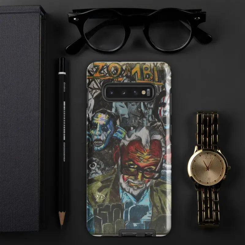 Graffiti-style tough phone case featuring colorful monsters inspired by Zombie Cinema