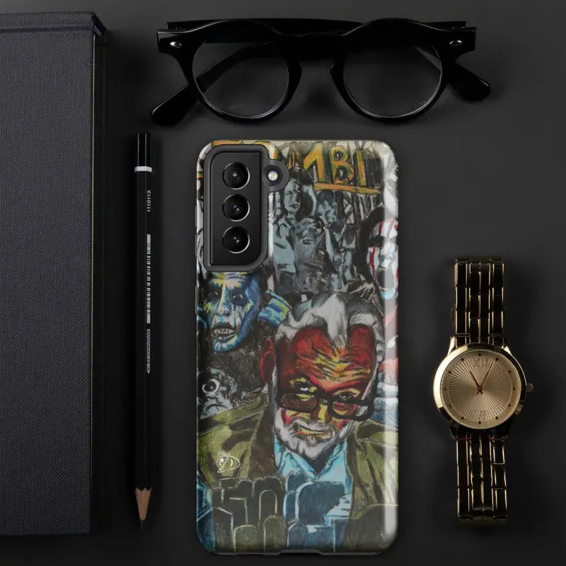 Eternal Vigilance Tough Phone Case showcasing graffiti-style street art inspired by Zombie Cinema