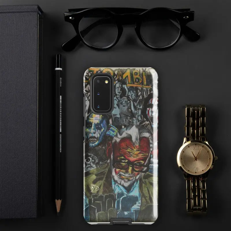 Tough phone case with comic book art inspired by Zombie Cinema characters