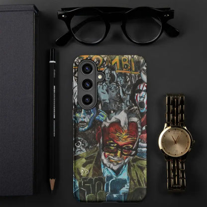 Eternal Vigilance Tough Phone Case with colorful zombie cinema graffiti artwork