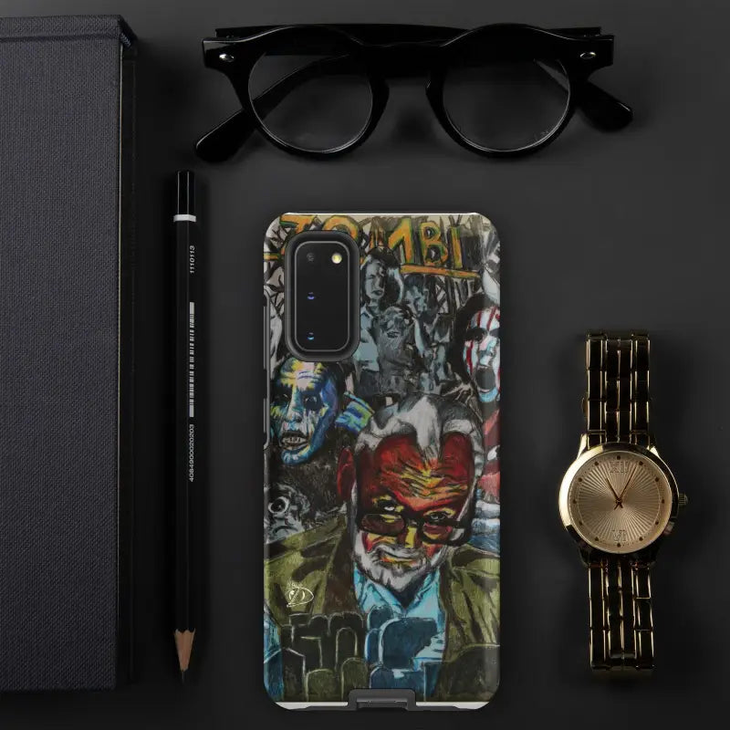 Colorful comic book design tough phone case inspired by Zombie Cinema for ultimate protection