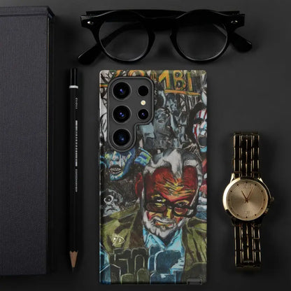 Eternal Vigilance Tough Phone Case featuring vibrant graffiti-style Zombie Cinema artwork