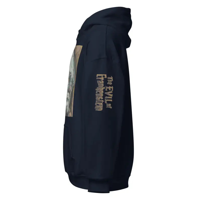 Black Hooded Sweatshirt with Camouflage Accents in Evil of Frankenstein Vintage Horror Classic Hoodie