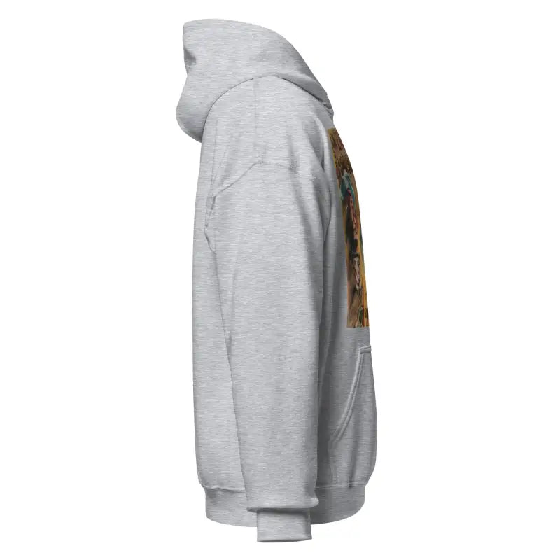 Light gray hoodie featuring Evil of Frankenstein design, a must-have horror classic hoodie