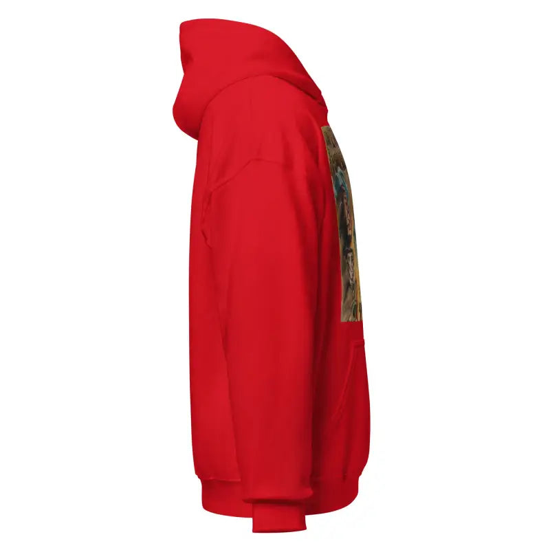 Red hooded sweatshirt featuring camo detail for the Evil of Frankenstein horror classic hoodie