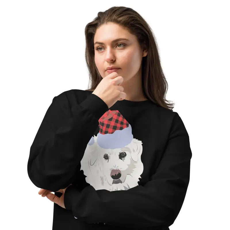 Black long sleeve shirt featuring a dog graphic, perfect art gift for the holidays