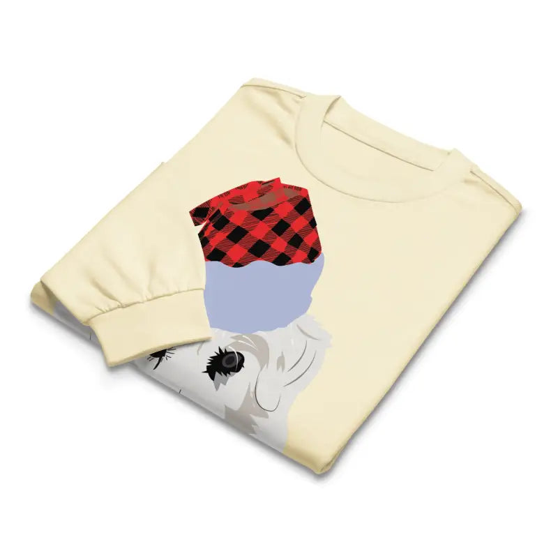 Folded long sleeve shirt featuring dog graphic art, ideal gift for pet lovers