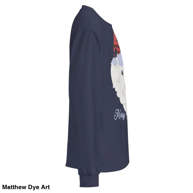 Navy blue long sleeve shirt featuring dog graphic, an ideal gift for art lovers