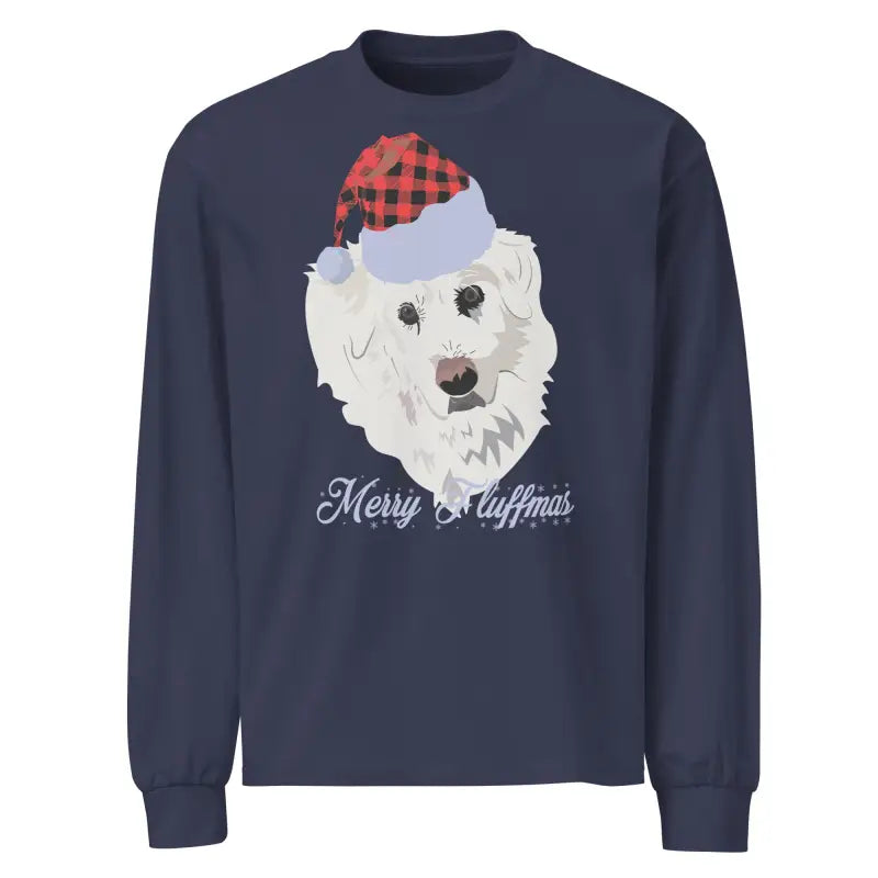 Navy long sleeve shirt featuring dog graphic, perfect art gift for dog lovers