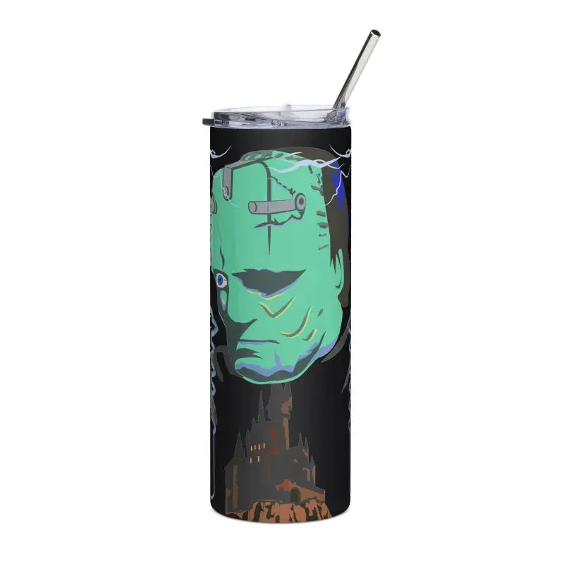 Frankenstein’s monster design on a stainless steel tumbler for elegant Halloween styles