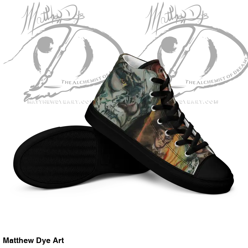 High-top sneaker in camouflage print with black trim from Vintage Horror High Tops collection