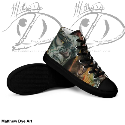High-top sneaker in camouflage print with black trim from Vintage Horror High Tops collection