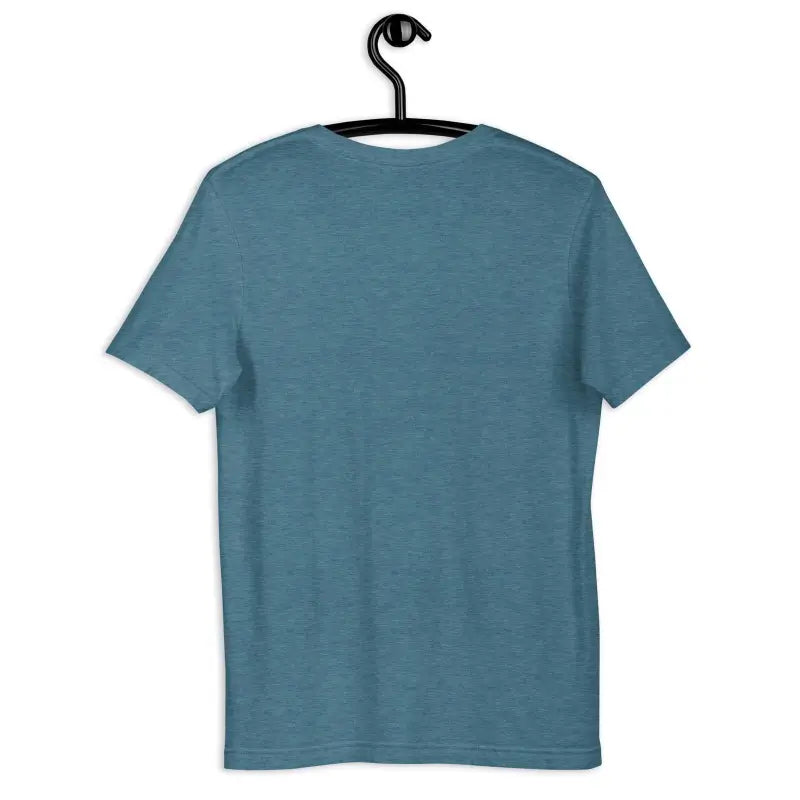 Plain teal unisex t-shirt featuring Halloween spirit on a black hanger