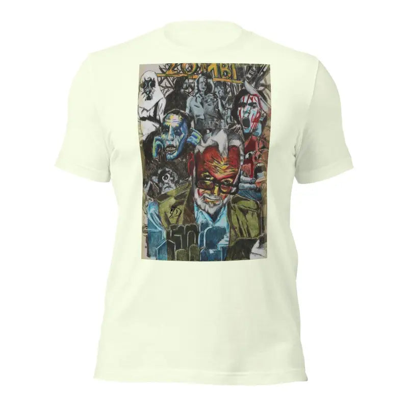 Cream-colored t-shirt with graffiti art, part of the Romero Tribute T-Shirt collection