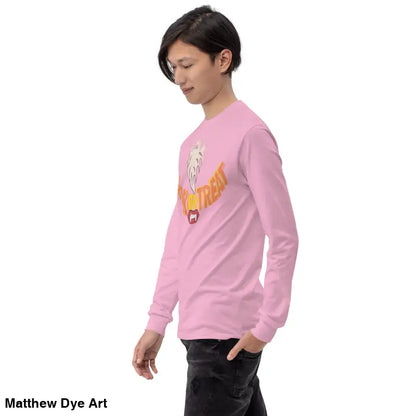 Pink long-sleeved shirt from Ghostly Grin offering spooktacular comfort unisex style