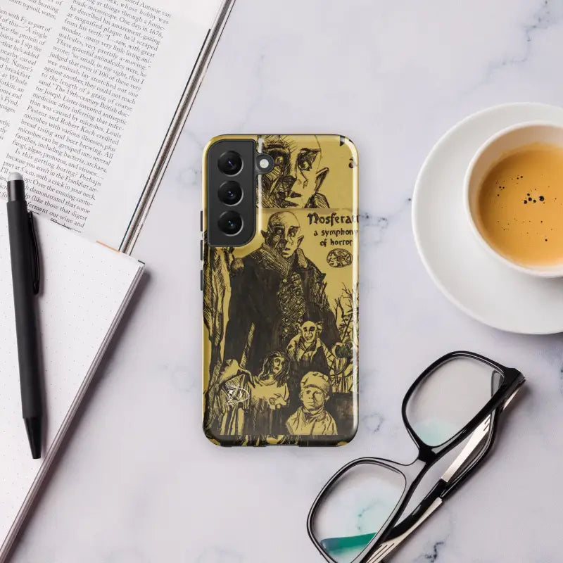 Samsung Galaxy Case with Vintage Nosferatu Illustrations and Gothic Artwork