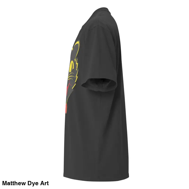 Black graphic t-shirt featuring Grinning Ghoul design, perfect vintage cat oversized tee