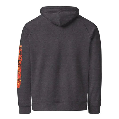 Black hooded sweatshirt with orange graphic, featuring Matthew Dye Art design for Halloween